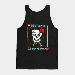 Skull Love And War Design Tank Top